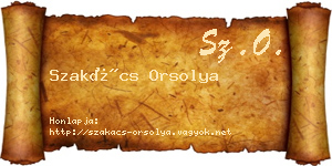 Szakács Orsolya névjegykártya